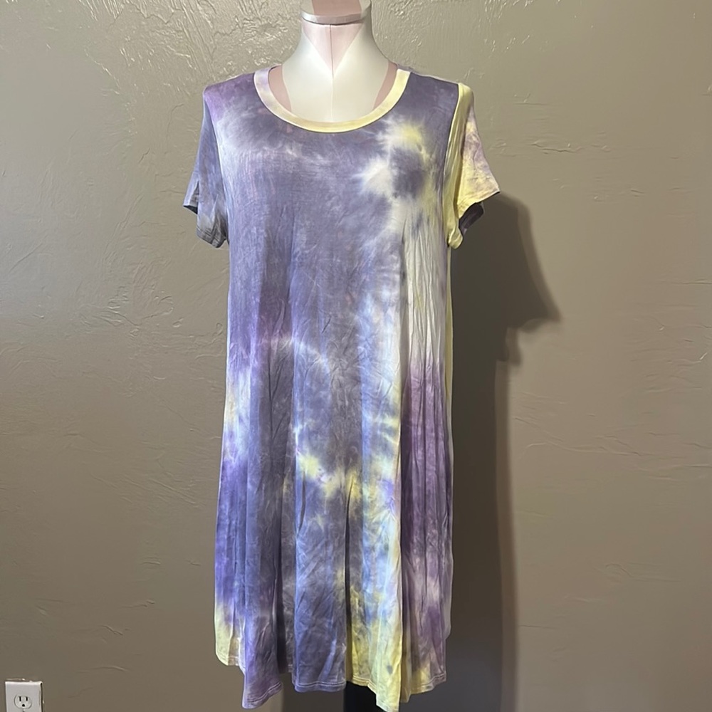 Purple and yellow t shirt dress